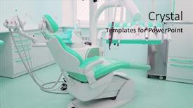  Presentation with dental office - Presentation theme enhanced with dental tools - interior of a stomatologist's office background and a lemonade colored foreground