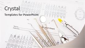  Presentation with equipment - Theme consisting of dental tools and equipment background and a white colored foreground
