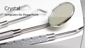  Presentation with equipment - Slides enhanced with dental tools and equipment background and a white colored foreground
