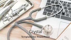  Presentation with dental - Presentation theme with paper computer records - dental tools and equipment background and a lemonade colored foreground