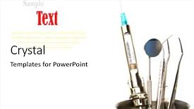 Presentation with equipment - PPT theme featuring dental tools and equipment background and a white colored foreground
