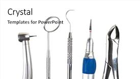  Presentation with set of different dental tools - Audience pleasing presentation consisting of dental tools isolated on white backdrop and a white colored foreground