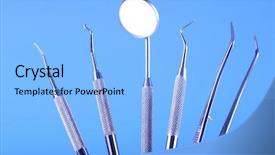  Presentation with dental - PPT theme enhanced with dental tools on blue background background and a light blue colored foreground