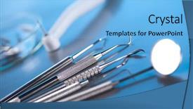  Presentation with dental - Amazing presentation theme having ortodontics - dental tools set backdrop and a light blue colored foreground
