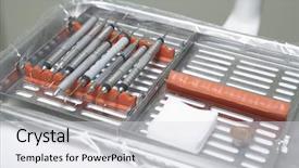  Presentation with tools - PPT layouts consisting of management healthcare system - dental tools background and a light gray colored foreground