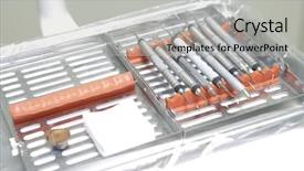  Presentation with dental - Audience pleasing PPT theme consisting of health care organization - dental tools backdrop and a light gray colored foreground