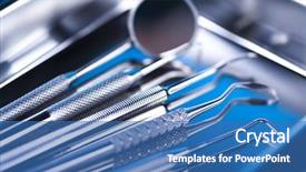  Presentation with tools - Colorful presentation enhanced with dental tools backdrop and a ocean colored foreground