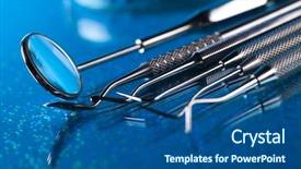  Presentation with tools - Slide deck with dental tools background and a ocean colored foreground
