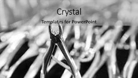  Presentation with dental extraction - Audience pleasing slide deck consisting of dental tooth extraction equipment closeup backdrop and a light gray colored foreground