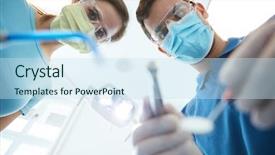  Presentation with treatment - Amazing presentation design having dental treatment photographed from patient' backdrop and a sky blue colored foreground