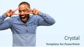  Presentation with beard - Colorful PPT theme enhanced with dental vision - african american man with beard backdrop and a  colored foreground