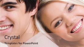  Presentation with military security camera monitoring - Slides with dental vision - close-up of happy couple looking background and a coral colored foreground