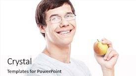  Presentation with healthy lifestyle - Theme with dental vision - close up portrait of young background and a sky blue colored foreground