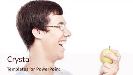  Presentation with health and education - PPT layouts with dental vision - close up portrait of young background and a lemonade colored foreground