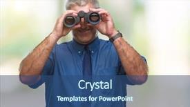  Presentation with man looking up happy - Presentation enhanced with dental vision - handsome senior man looking background and a  colored foreground