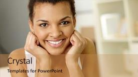  Presentation with camera - Audience pleasing presentation theme consisting of close up of persons hands playing a game on a smartphone backdrop and a violet colored foreground.