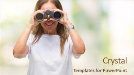  Presentation with teeth - Presentation design featuring dental vision - middle age hispanic woman looking background and a  colored foreground