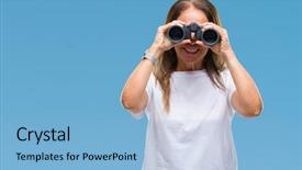  Presentation with teeth - Audience pleasing PPT layouts consisting of dental vision - middle age hispanic woman looking backdrop and a  colored foreground