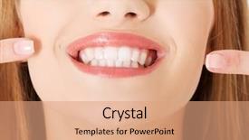  Presentation with weight loss woman showing - Beautiful PPT theme featuring dental vision - portrait of woman showing her backdrop and a  colored foreground