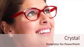  Presentation with woman in maze - Audience pleasing slide deck consisting of dental vision - woman portrait with eyeglasses backdrop and a lemonade colored foreground