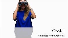  Presentation with teeth - Colorful PPT layouts enhanced with dental vision - young beautiful blonde woman looking backdrop and a  colored foreground