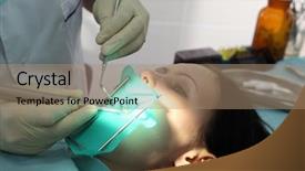  Presentation with dental - PPT layouts featuring dental work in clinic background and a  colored foreground