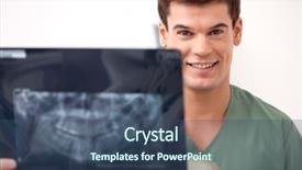  Presentation with dentist xray - Slides featuring dental xray - young happy man dentist smiling background and a ocean colored foreground