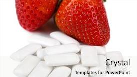  Presentation with chewing gum - Beautiful slide deck featuring dentalcollections - chewing gum with fruit taste backdrop and a sky blue colored foreground