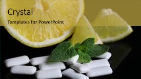  Presentation with chewing gum - Amazing presentation theme having dentalcollections - chewing gum with fruit taste backdrop and a  colored foreground