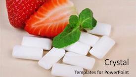  Presentation with taste - Presentation design with dentalcollections - chewing gums with fruit taste background and a  colored foreground