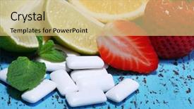  Presentation with taste - Presentation design featuring dentalcollections - chewing gums with fruit taste background and a yellow colored foreground