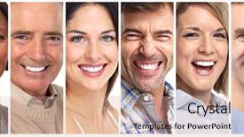  Presentation with faces - Cool new slides with dentalcollections - happy people faces and smiles backdrop and a coral colored foreground