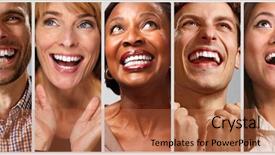  Presentation with faces - Theme with dentalcollections - happy people faces set background and a red colored foreground