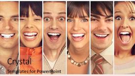  Presentation with people - Amazing theme having dentalcollections - happy people backdrop and a coral colored foreground