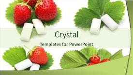  Presentation with strawberry - Beautiful slide set featuring dentalcollections - strawberry and bubblegum isolated backdrop and a soft green colored foreground