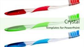  Presentation with tooth brush - Presentation with dentalcollections - tooth brush isolated on white background and a mint green colored foreground