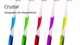  Presentation with tooth brush - PPT theme enhanced with dentalcollections - tooth brush set isolated background and a sky blue colored foreground