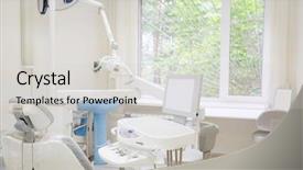  Presentation with dentist - Presentation theme with dentaloffice - interior of a dentist office background and a light gray colored foreground