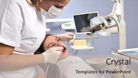  Presentation with dentist - PPT theme with dentist - a series of dental background and a soft green colored foreground