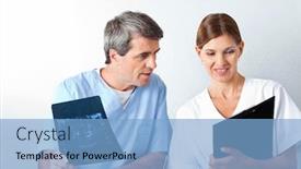  Presentation with dental assistant - Theme having dentist-analyzes-x-ray-image background and a light blue colored foreground