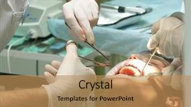  Presentation with dentist - Slide deck consisting of dentist and assistant were bent background and a coral colored foreground