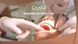  Presentation with therapeutic - Beautiful presentation design featuring dentist and assistant were bent backdrop and a coral colored foreground