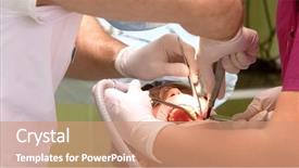  Presentation with therapeutic - Colorful presentation enhanced with dentist and assistant were bent backdrop and a coral colored foreground