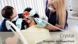  Presentation with private practice - Beautiful PPT layouts featuring dentist-and-his-assitant-working backdrop and a soft green colored foreground