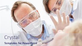  Presentation with medical assistant - Presentation theme enhanced with dentist-and-medical-assistant background and a sky blue colored foreground