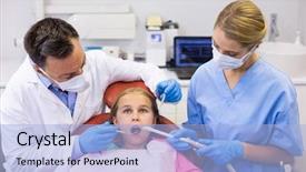  Presentation with mask nurse - Audience pleasing slides consisting of dentist and nurse examining backdrop and a  colored foreground