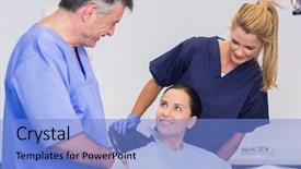  Presentation with male nurse - Theme enhanced with dentist and nurse introducing background and a light blue colored foreground