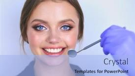  Presentation with patient monitoring - Presentation design with dentist-and-patient-sitting background and a light blue colored foreground