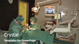  Presentation with dentist - Audience pleasing presentation consisting of dentist at work in dental backdrop and a ocean colored foreground