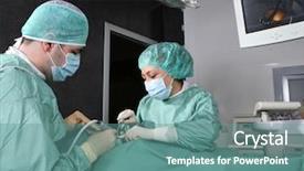  Presentation with dentist - Presentation theme featuring dentist at work in dental background and a seafoam green colored foreground